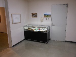 日本画展会場に展示されている小型の作品の写真